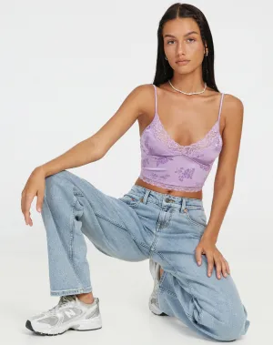 Dyrana Crop Top in Rose Flock Lilac