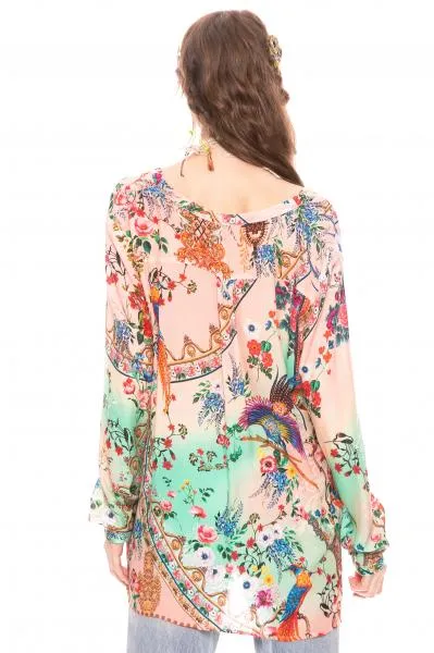 Eva's Garden Blouse - Peach Sky -