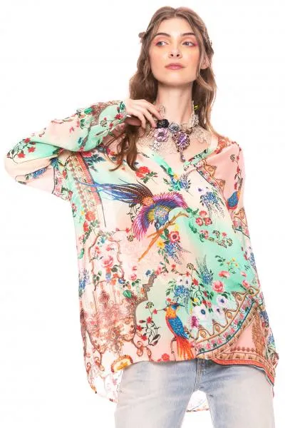 Eva's Garden Blouse - Peach Sky -