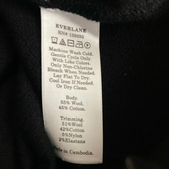 Everlane Black Knit Polo Sweater size XXS