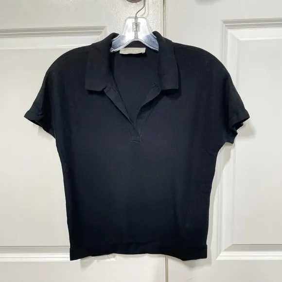 Everlane Black Knit Polo Sweater size XXS