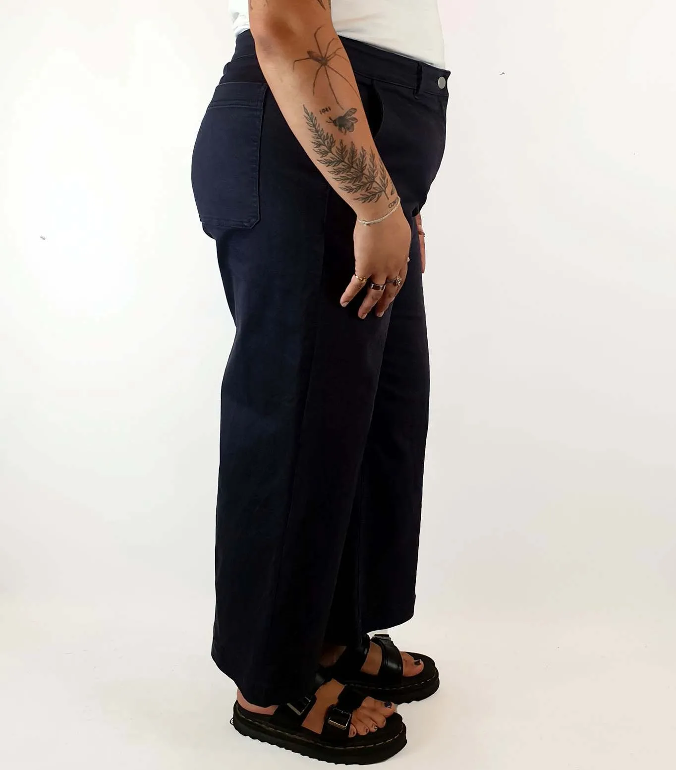 Everlane navy wide leg pants size 16