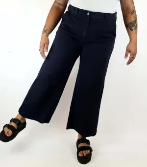 Everlane navy wide leg pants size 16