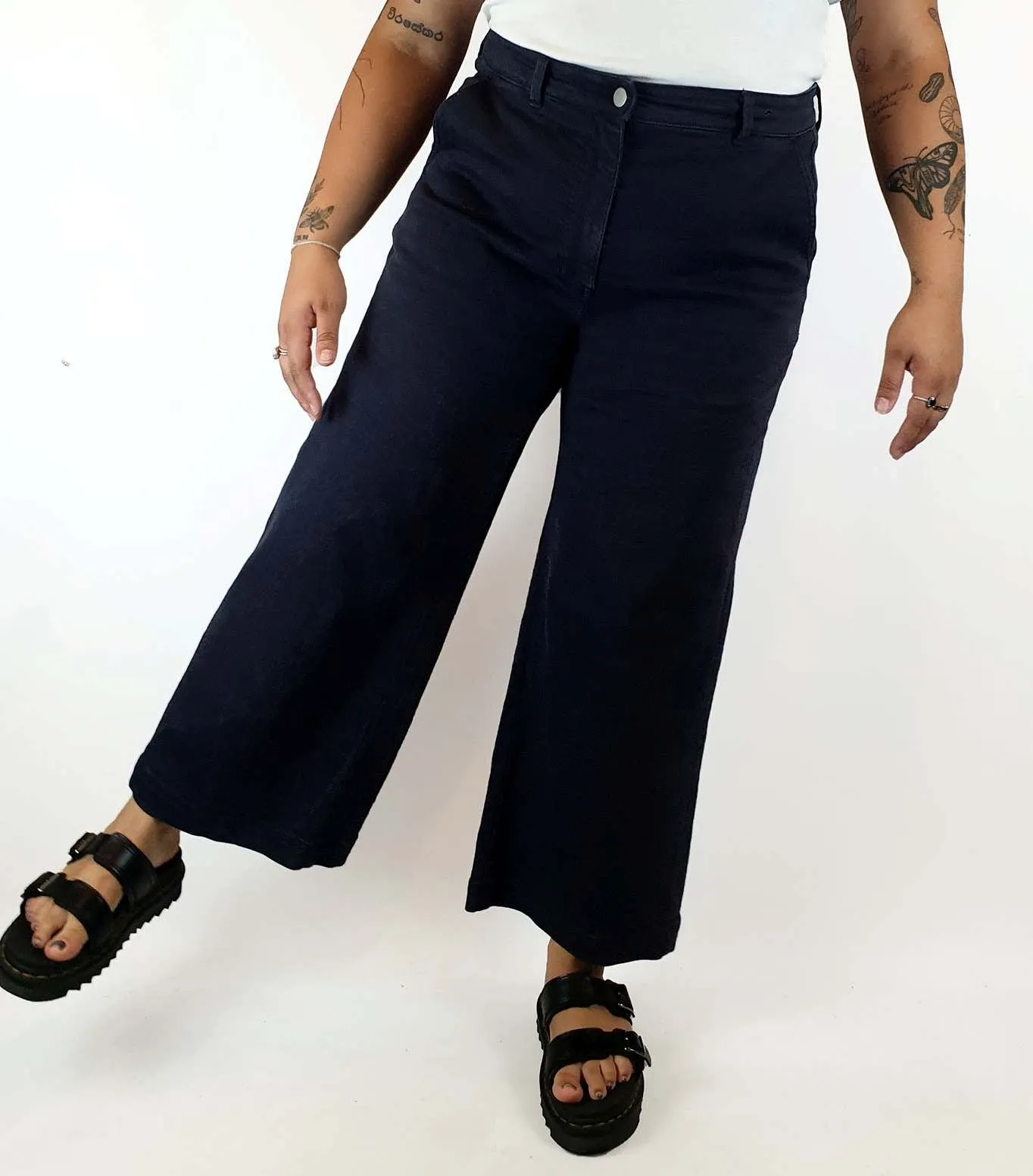 Everlane navy wide leg pants size 16
