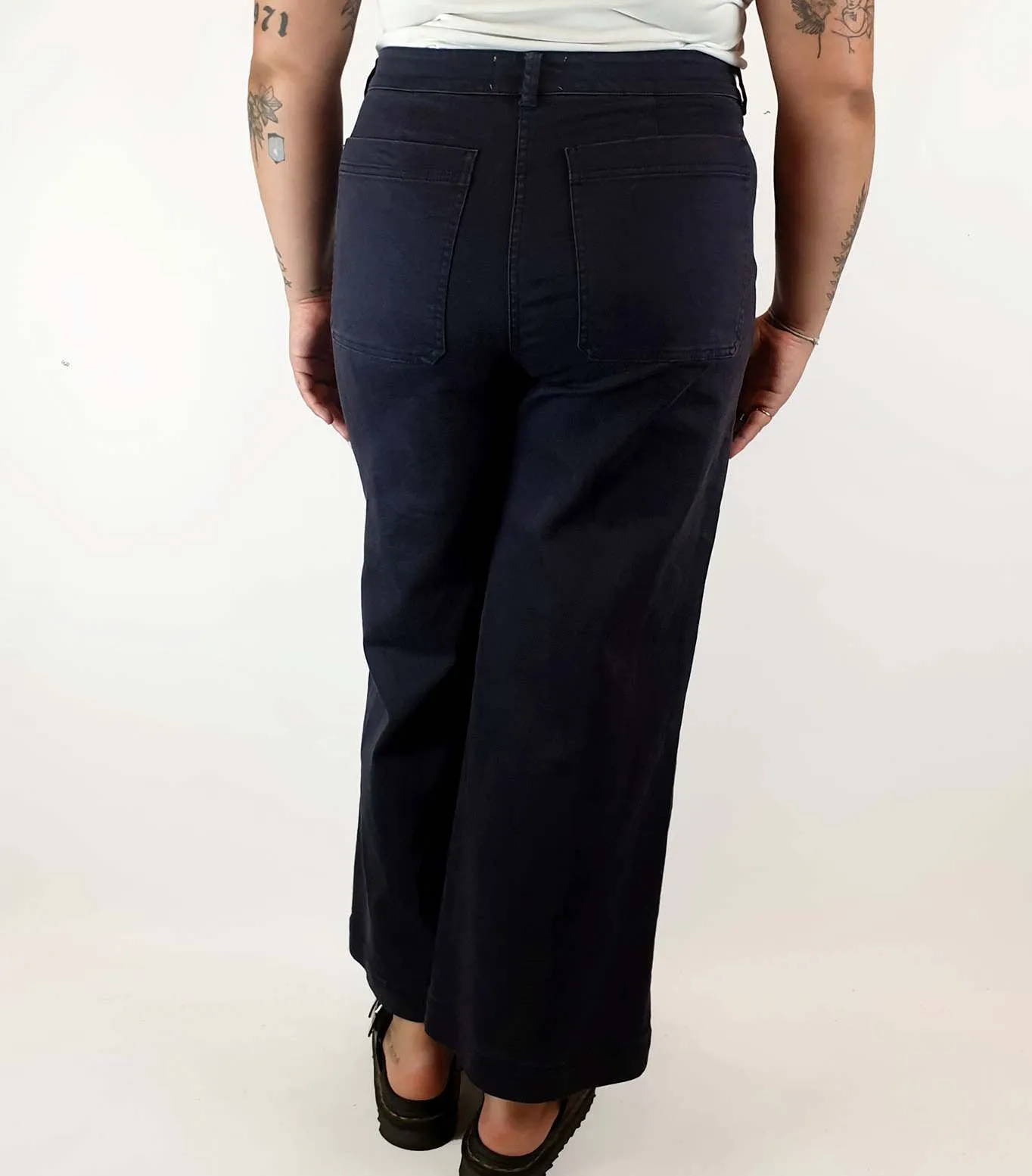 Everlane navy wide leg pants size 16