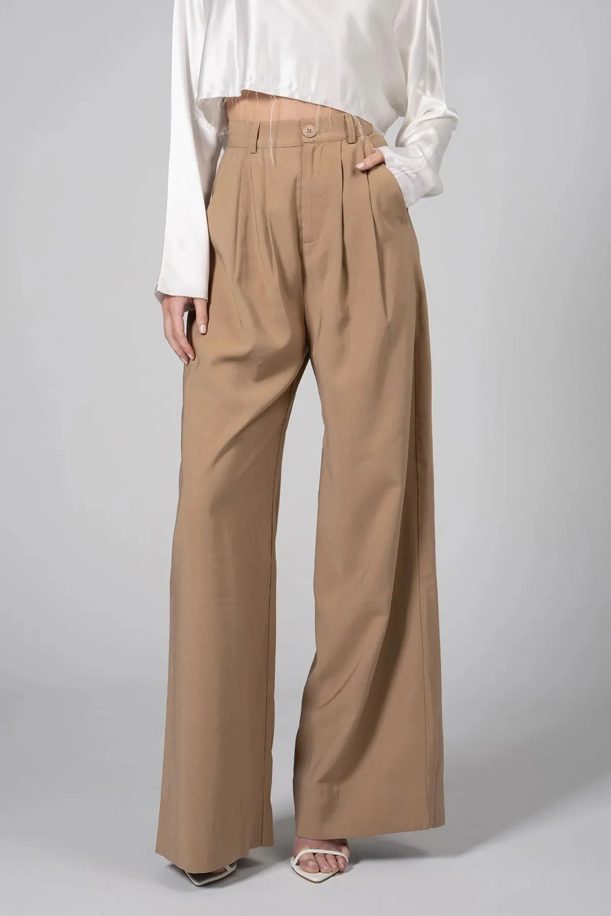 Fabi Wide-Leg Pant in Camel