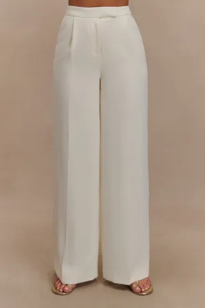 Faith Suiting Wide Leg Pant - Ivory