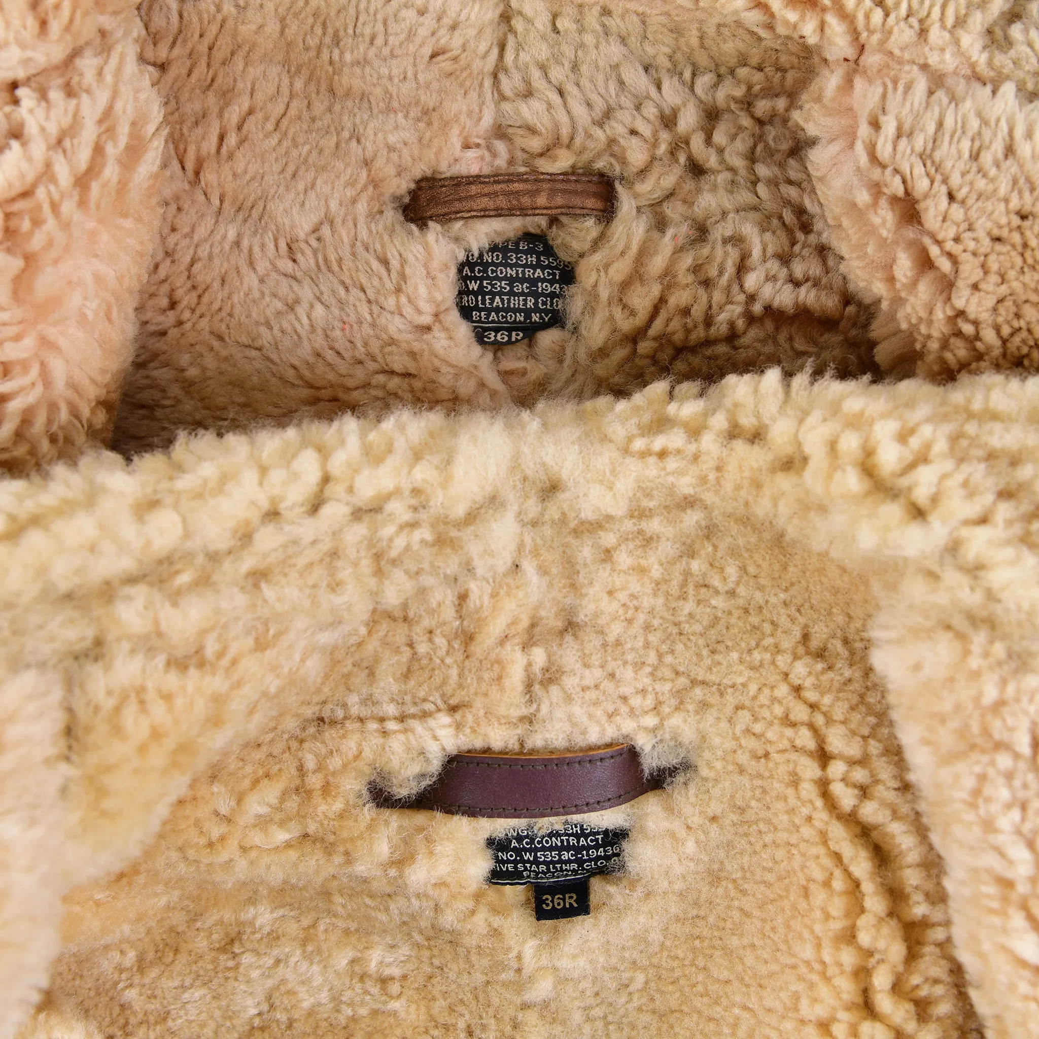 FiveStar Leather Repro of TYPE B3 DWG.NO.33H5595 A.C.CONTRACT NO.W535 ac-1943 two tone Sheepskin Jacket