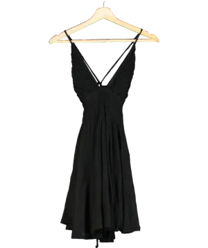 Free People Black Cotton Mini Dress UK L