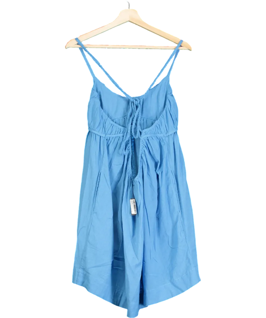 Free People Blue Free-est - Tell All Mini Dress UK L