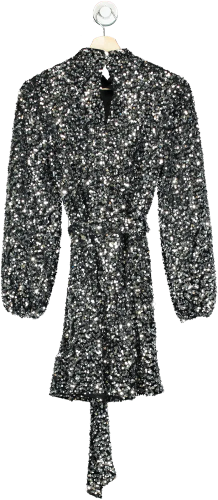 Friends Like These Black Sequin Mini Dress UK 8