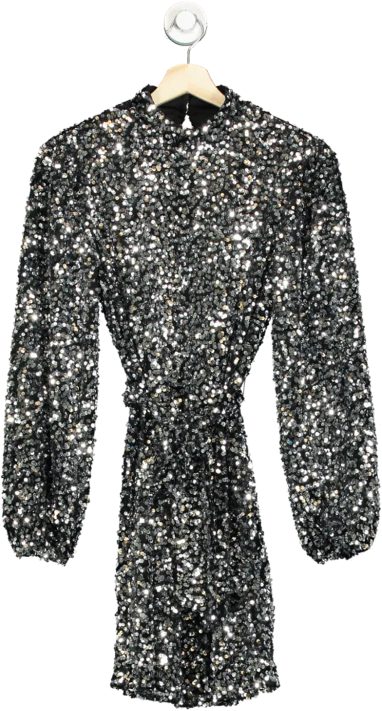 Friends Like These Black Sequin Mini Dress UK 8