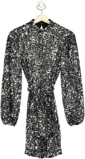 Friends Like These Black Sequin Mini Dress UK 8