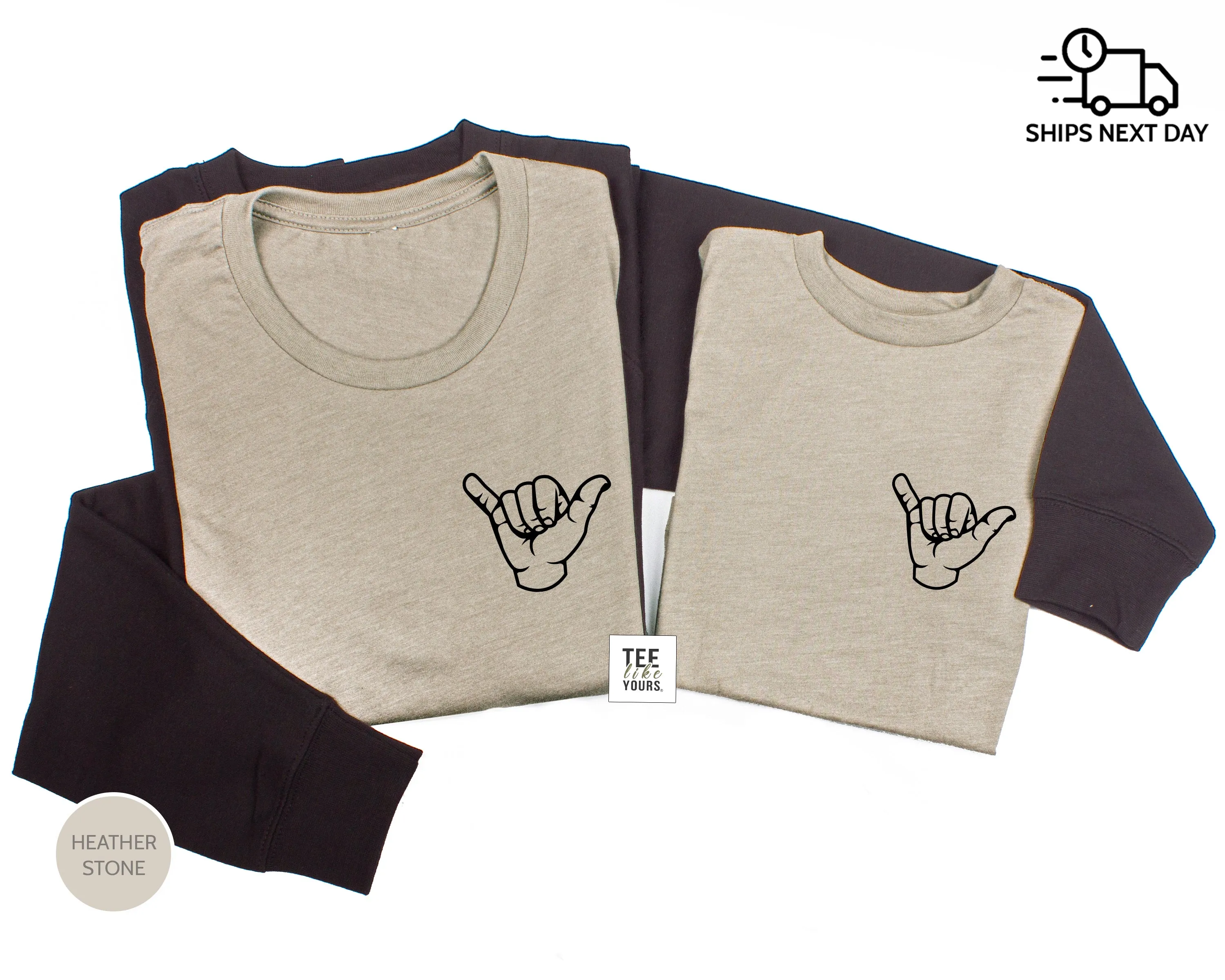 Hang loose Shirts, Shaka greeting - Aloha Spirit matching t-shirts for Father and Kids