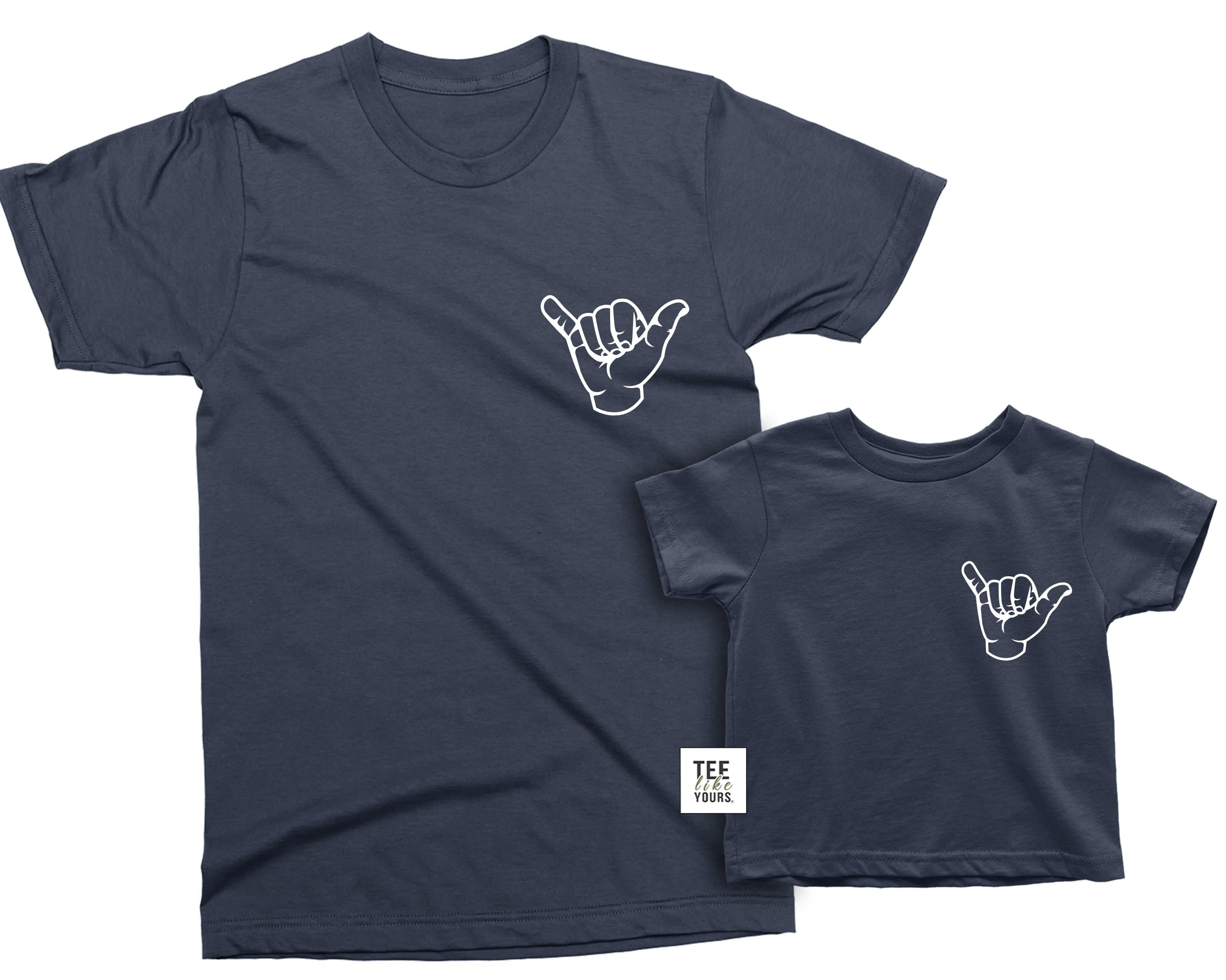 Hang loose Shirts, Shaka greeting - Aloha Spirit matching t-shirts for Father and Kids