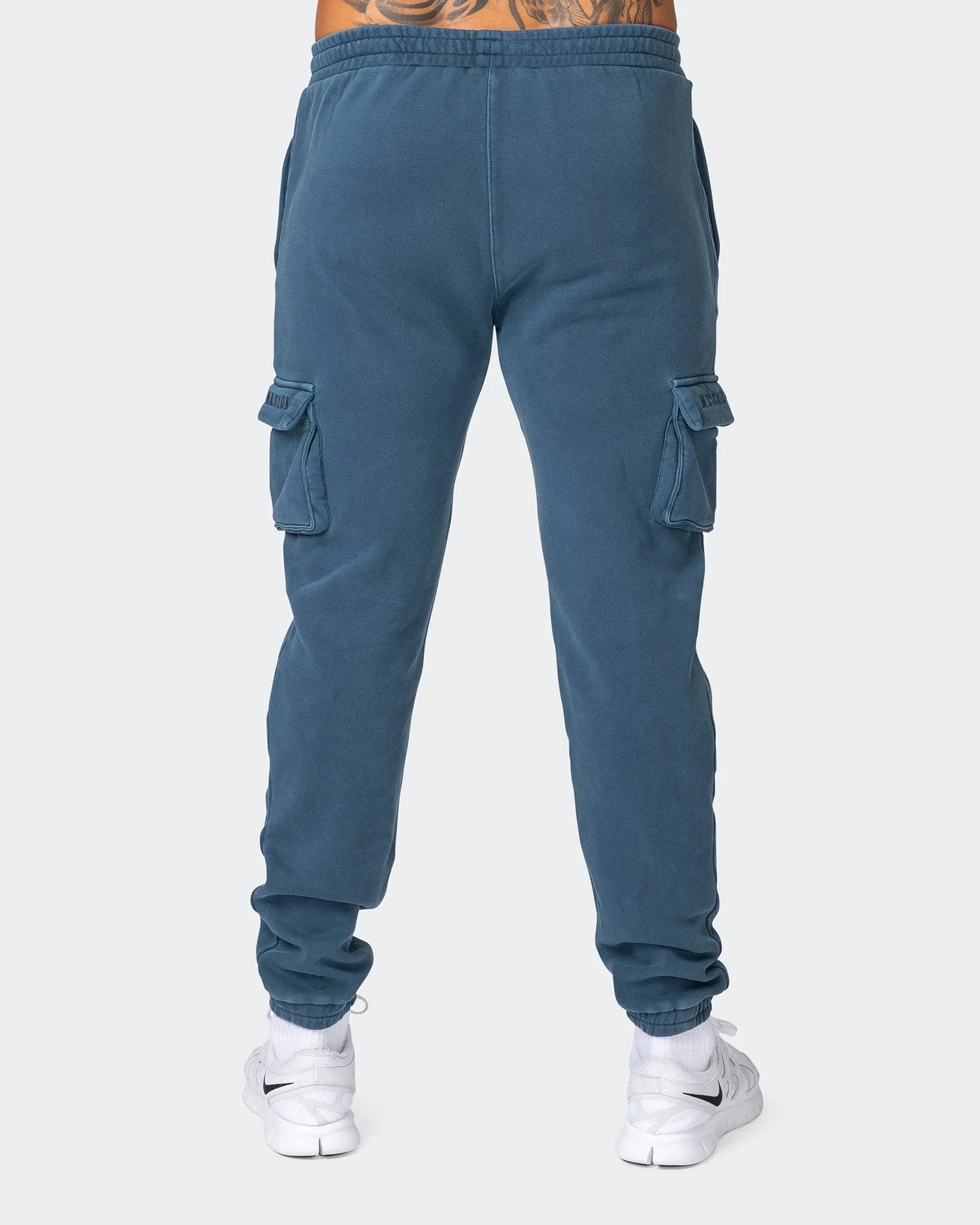 Harlem Vintage Tapered Cargos - Washed Bluesteel