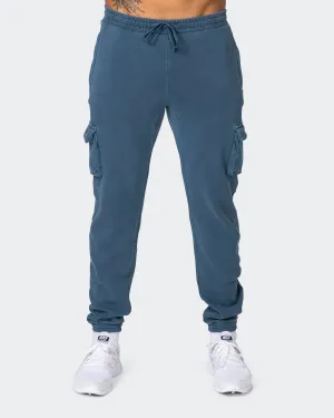 Harlem Vintage Tapered Cargos - Washed Bluesteel