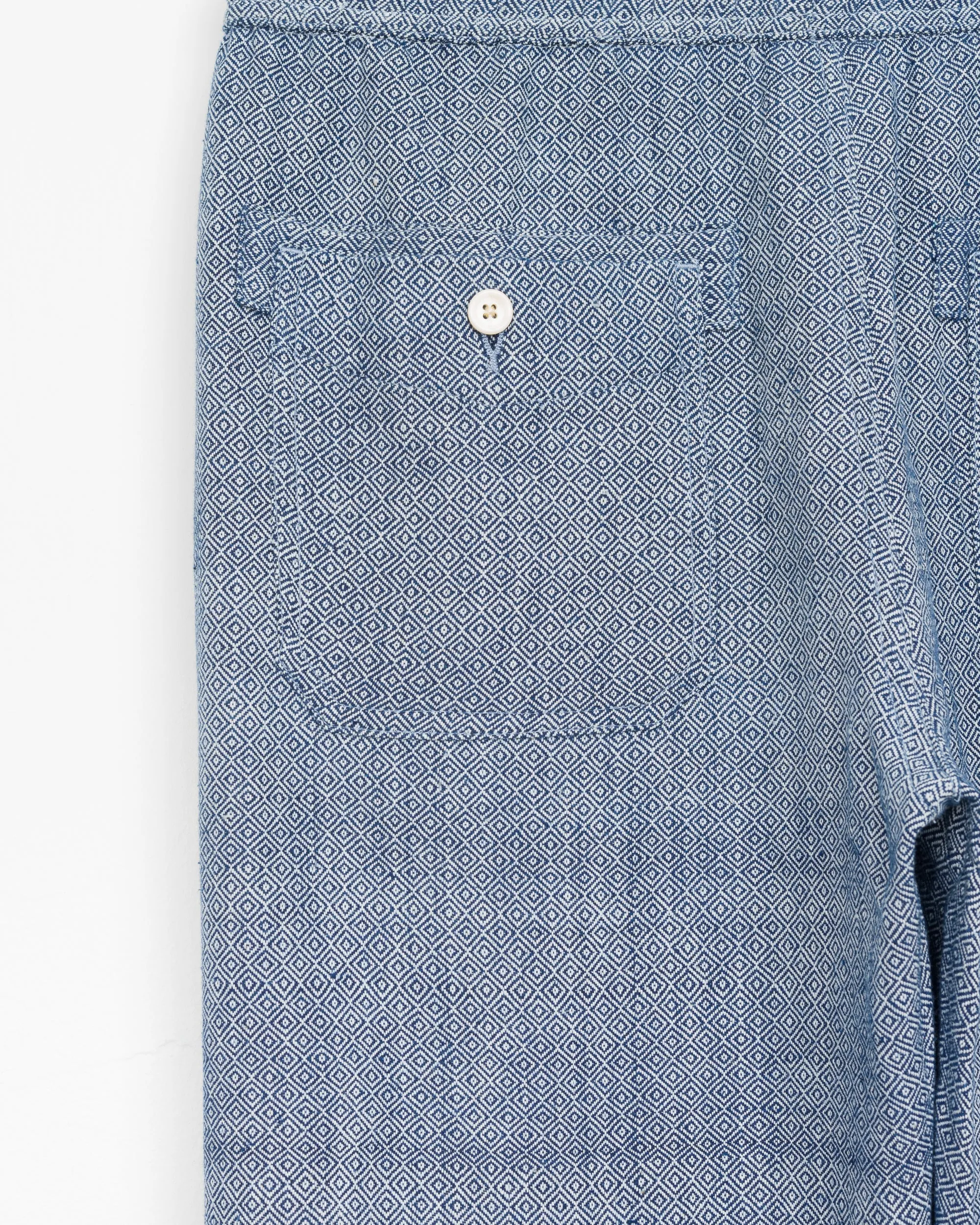 Harshad Utility Pant in Indigo Diamond Weave