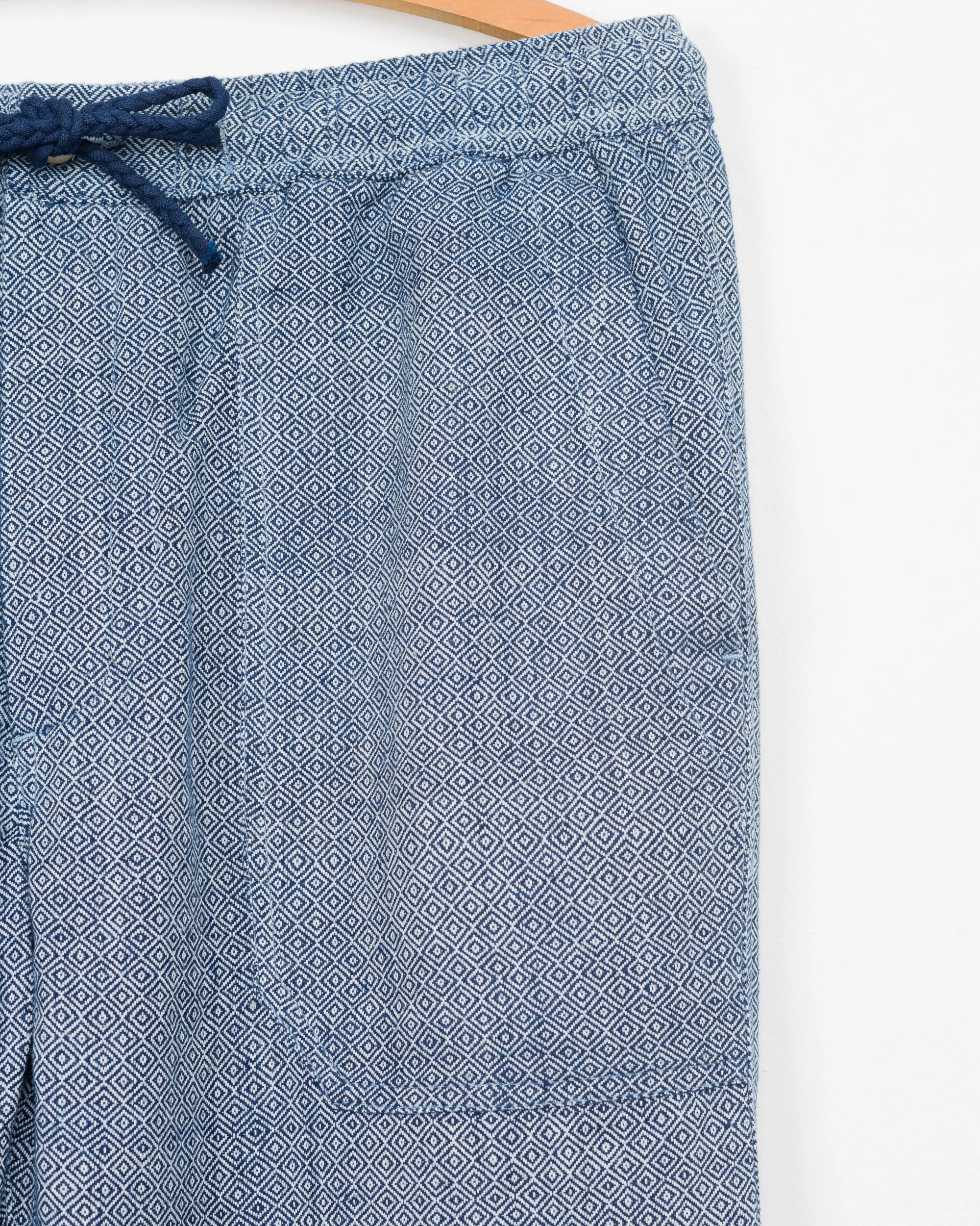 Harshad Utility Pant in Indigo Diamond Weave