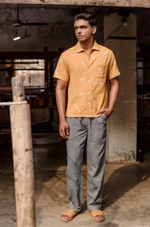 Harshad Utility Pant in Indigo Diamond Weave