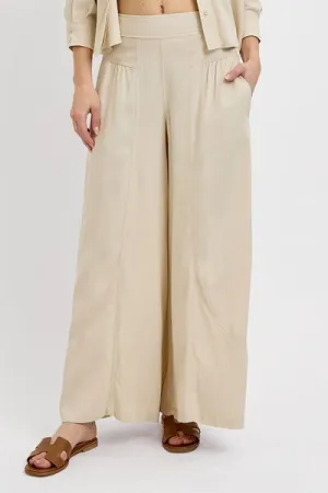 Hazel Blues® |  RISEN Shirring Detail Wide Leg Pants