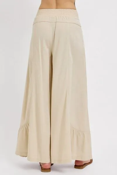 Hazel Blues® |  RISEN Shirring Detail Wide Leg Pants