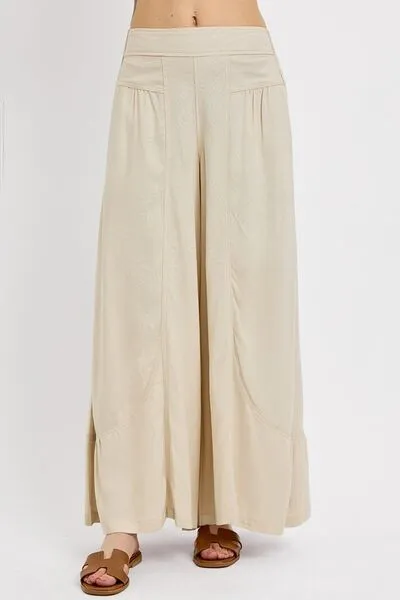 Hazel Blues® |  RISEN Shirring Detail Wide Leg Pants