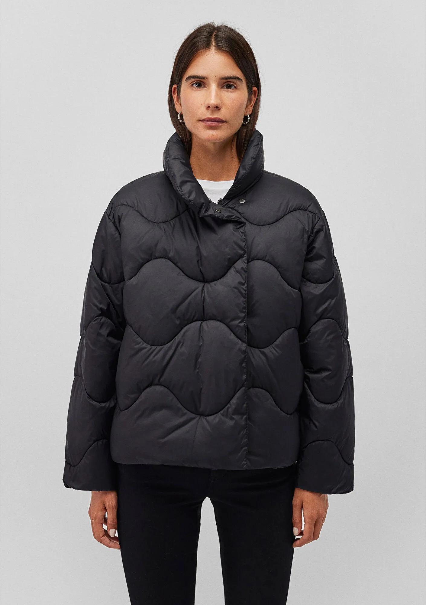 High Collar Black Jacket