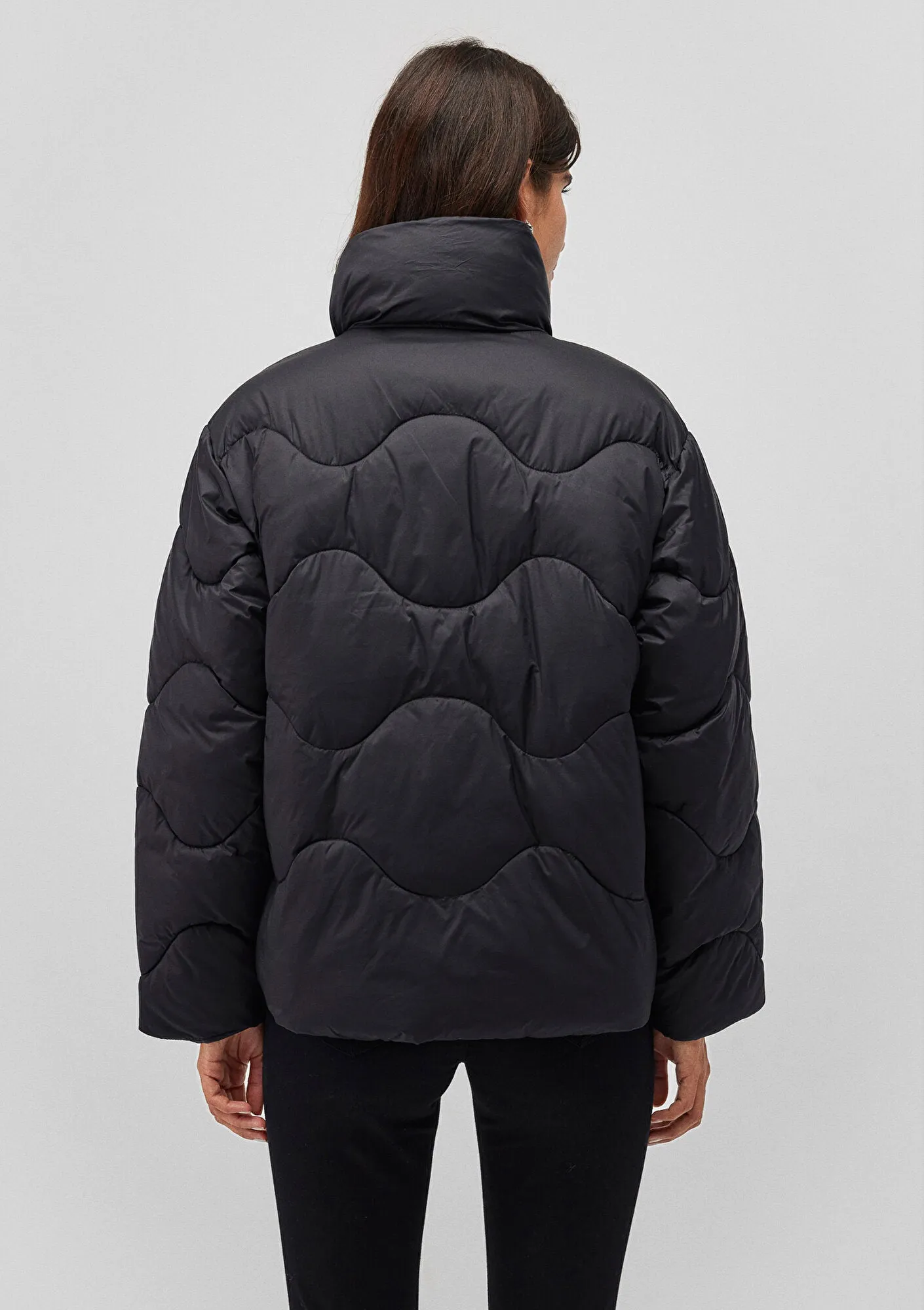 High Collar Black Jacket