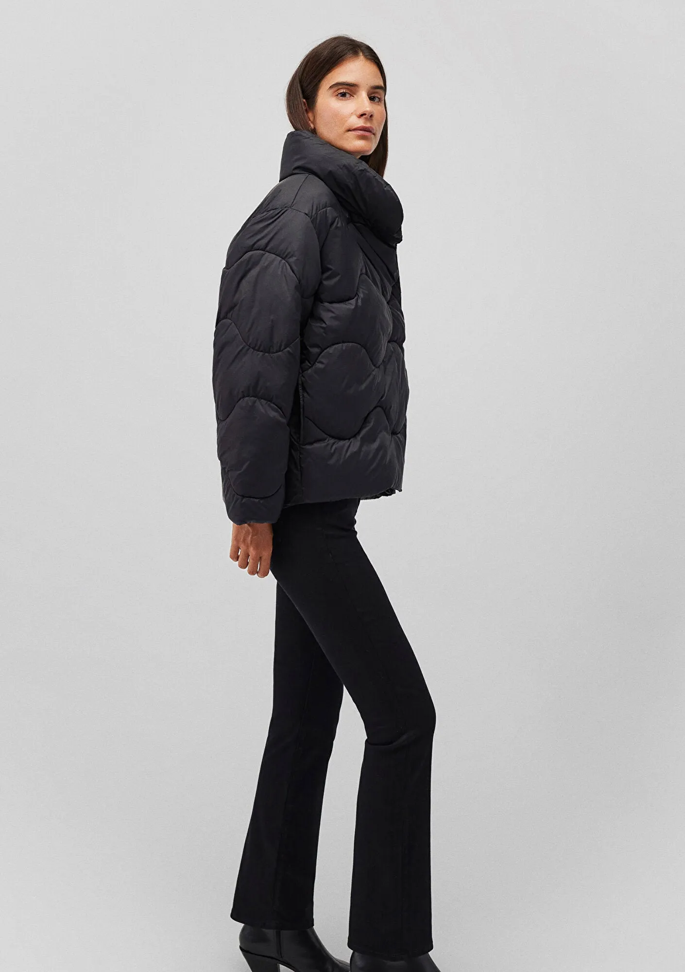 High Collar Black Jacket