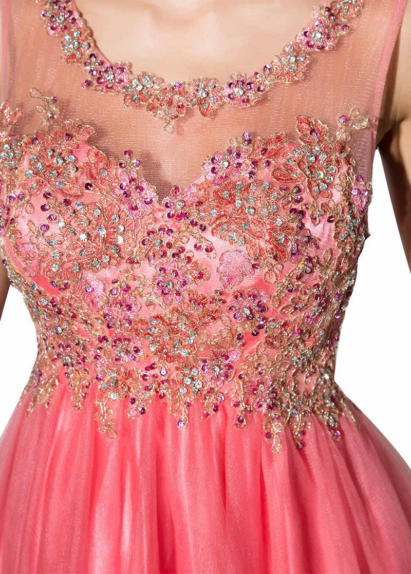 Homecoming Dress Pink With Beadings
