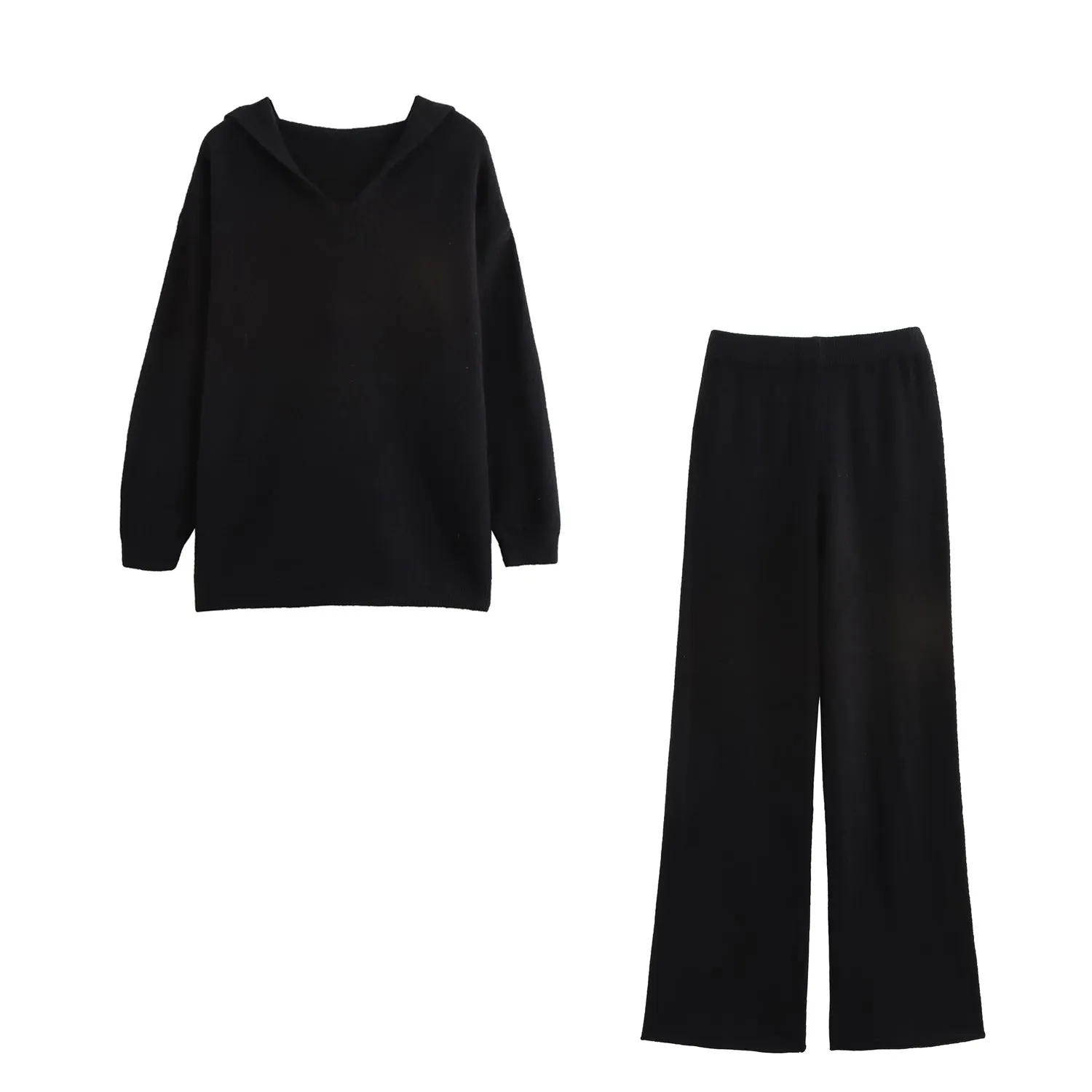 Hooded Pullover and Wide Leg Pants