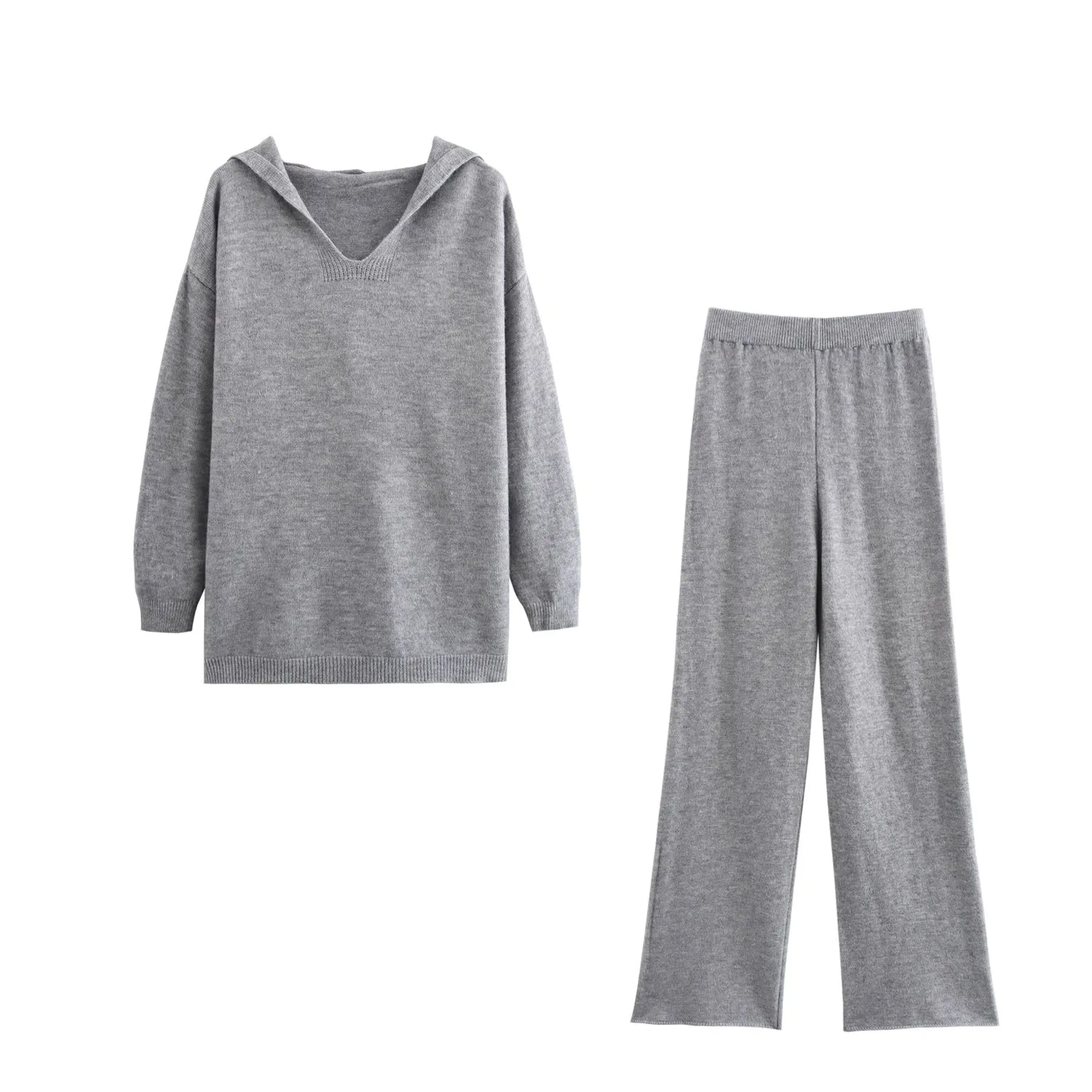 Hooded Pullover and Wide Leg Pants