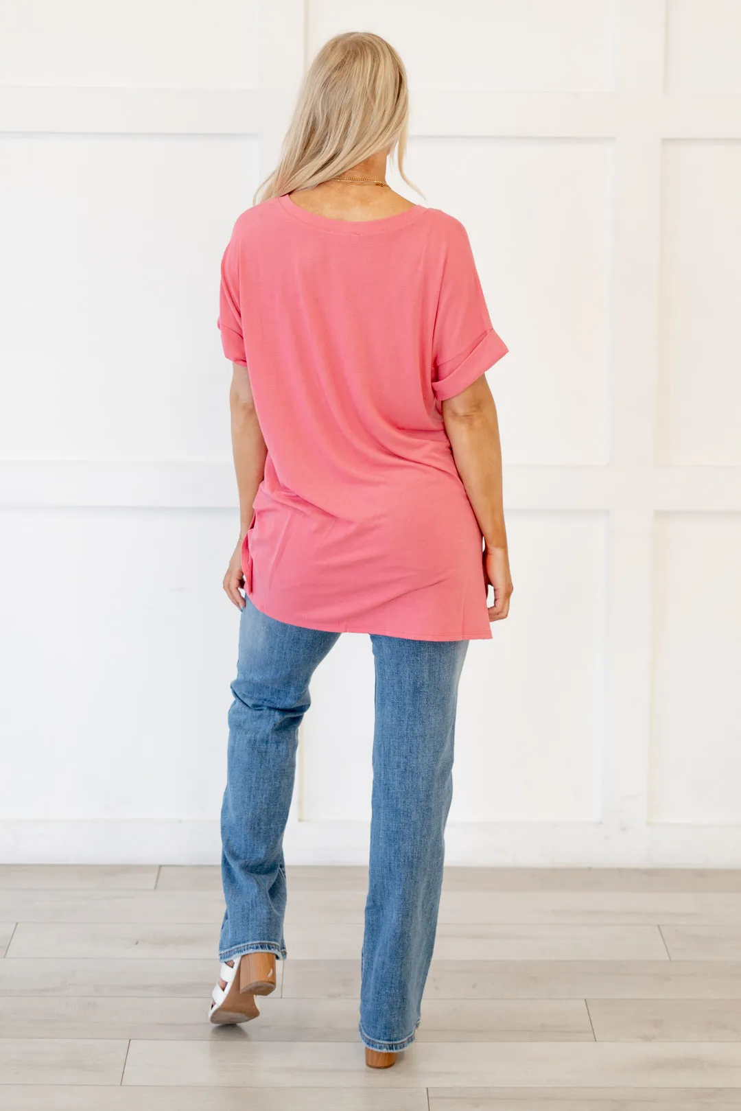 Hot mama tee! High Low Hem V Neck Top