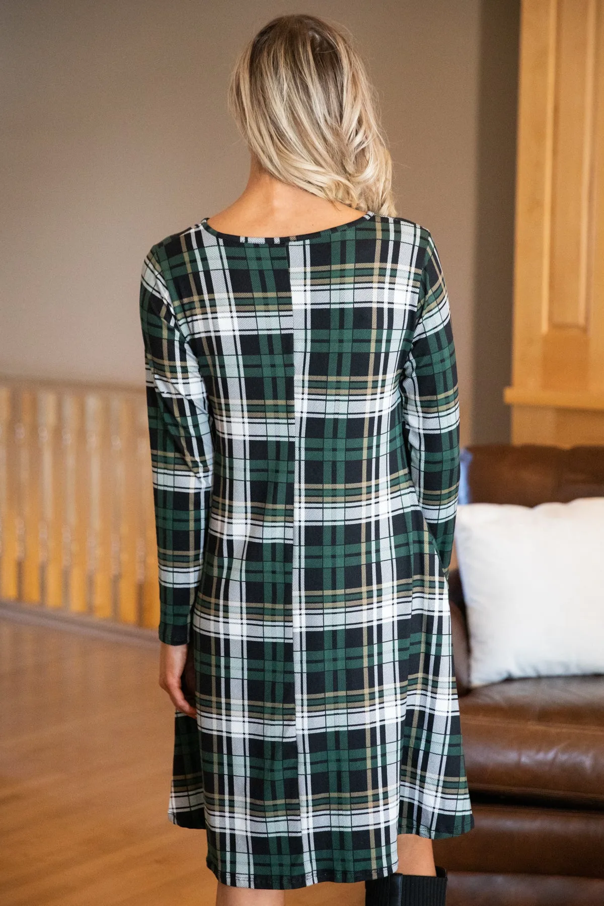 Hunter Green and Black Plaid Dress