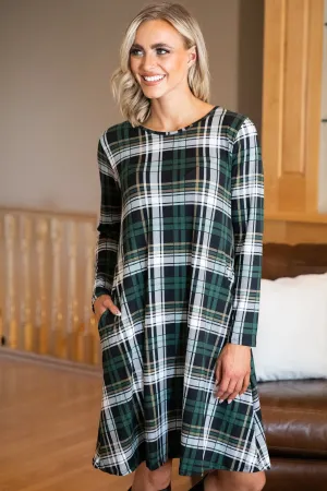 Hunter Green and Black Plaid Dress