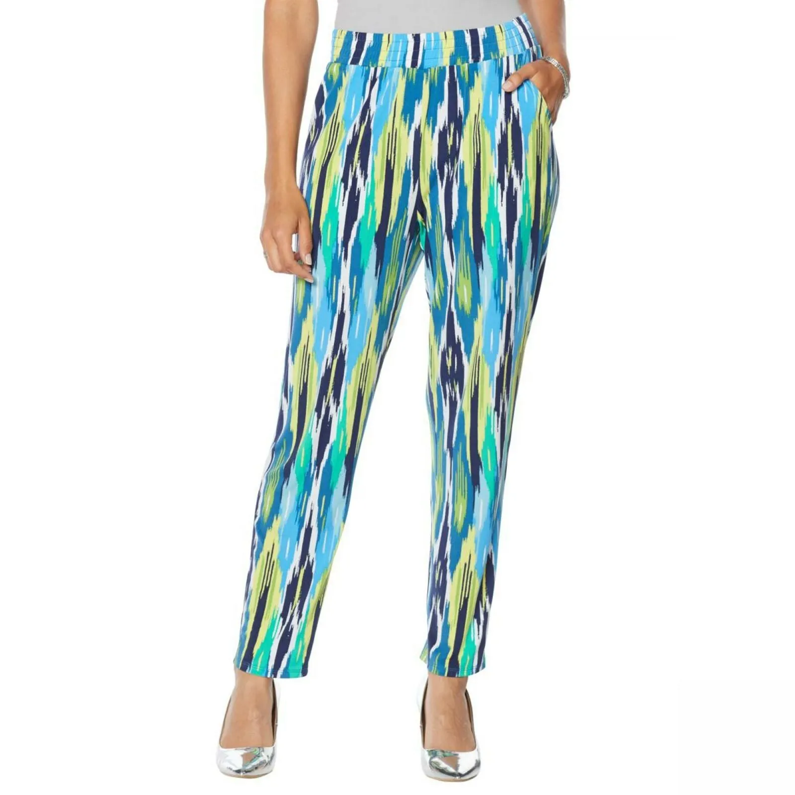 IMAN Women's Plus Size City Chic Printed Ankle Pants