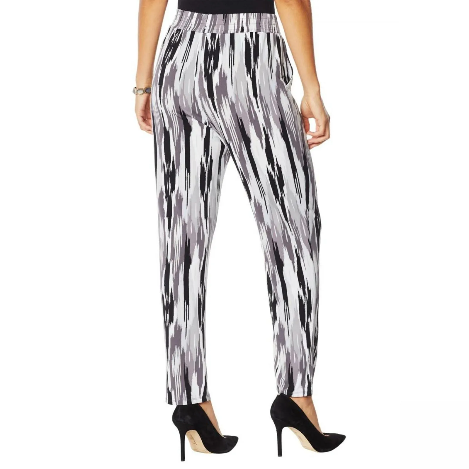 IMAN Women's Plus Size City Chic Printed Ankle Pants