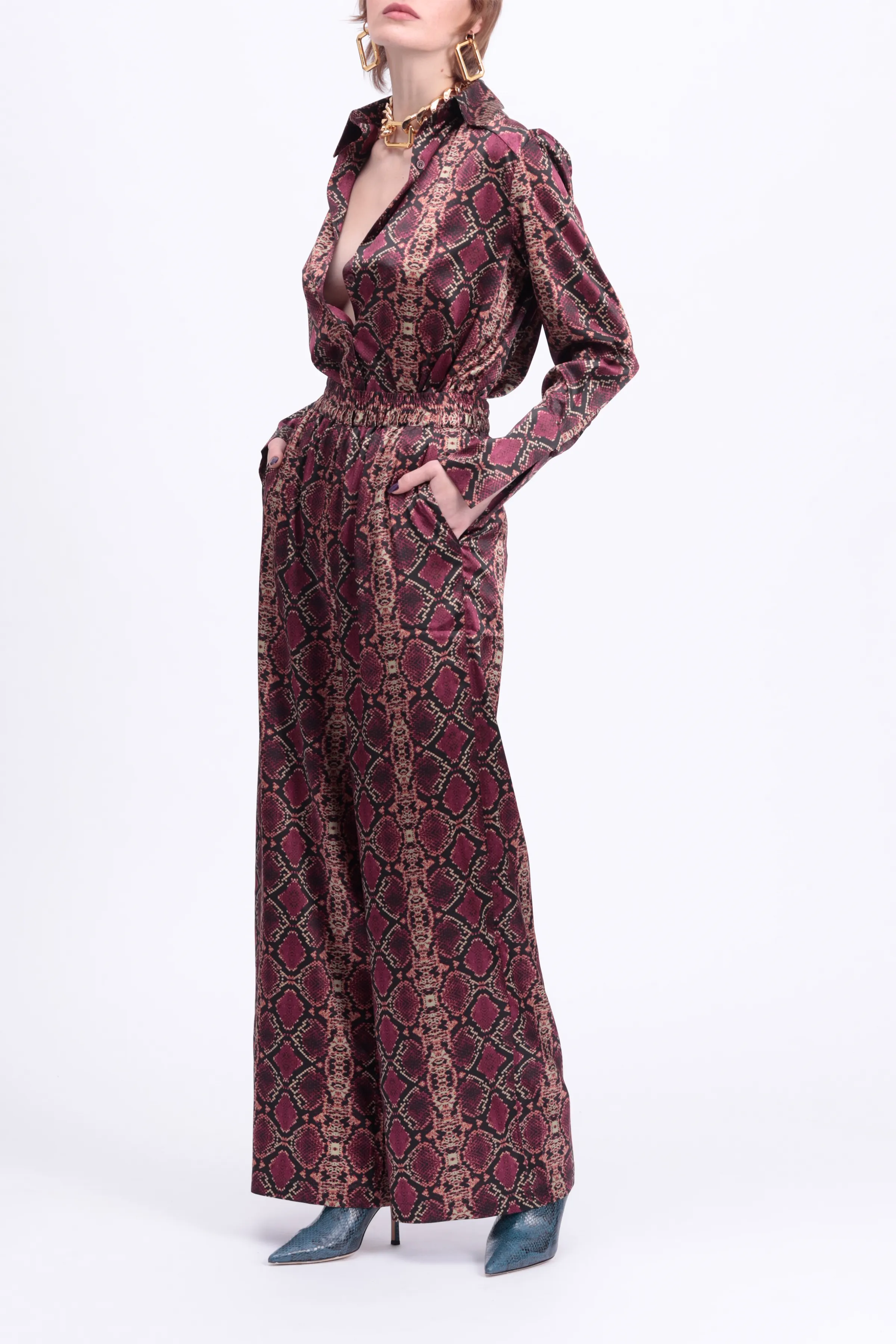 JAMIE WIDE-LEG SILK-SATIN PANTS