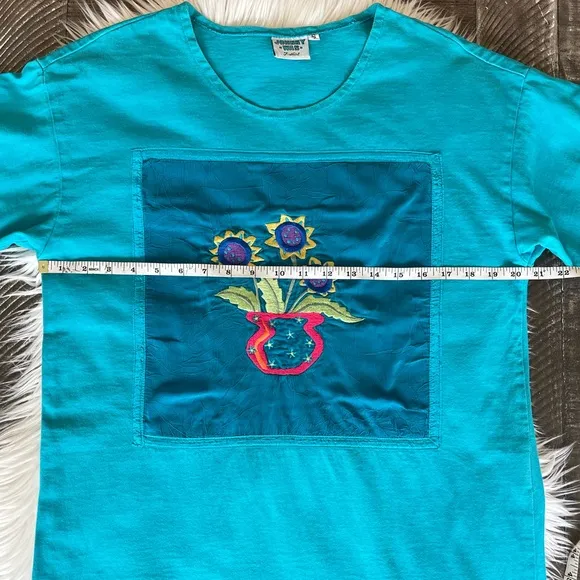 Johnny Was Vintage Embroidered Oversized T-shirt Dress Size Small