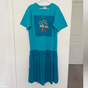 Johnny Was Vintage Embroidered Oversized T-shirt Dress Size Small
