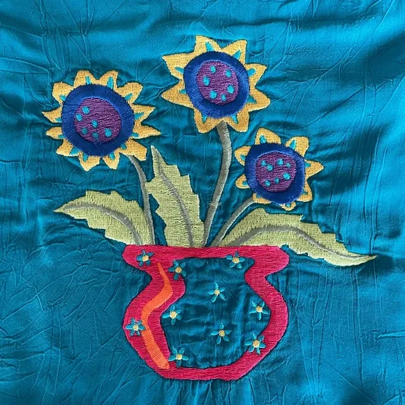 Johnny Was Vintage Embroidered Oversized T-shirt Dress Size Small