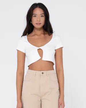 Kenz Twisted Short Sleeve Top