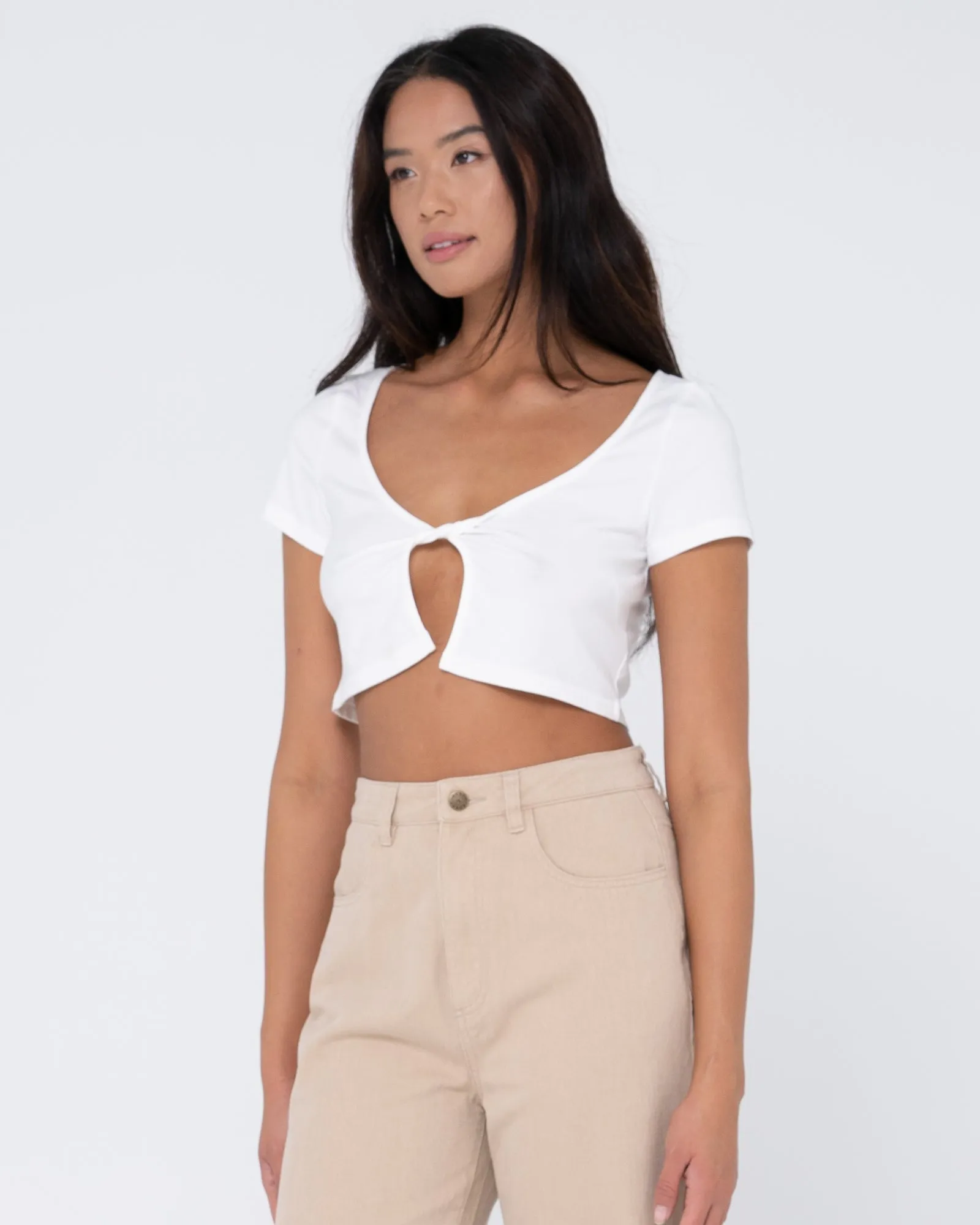 Kenz Twisted Short Sleeve Top