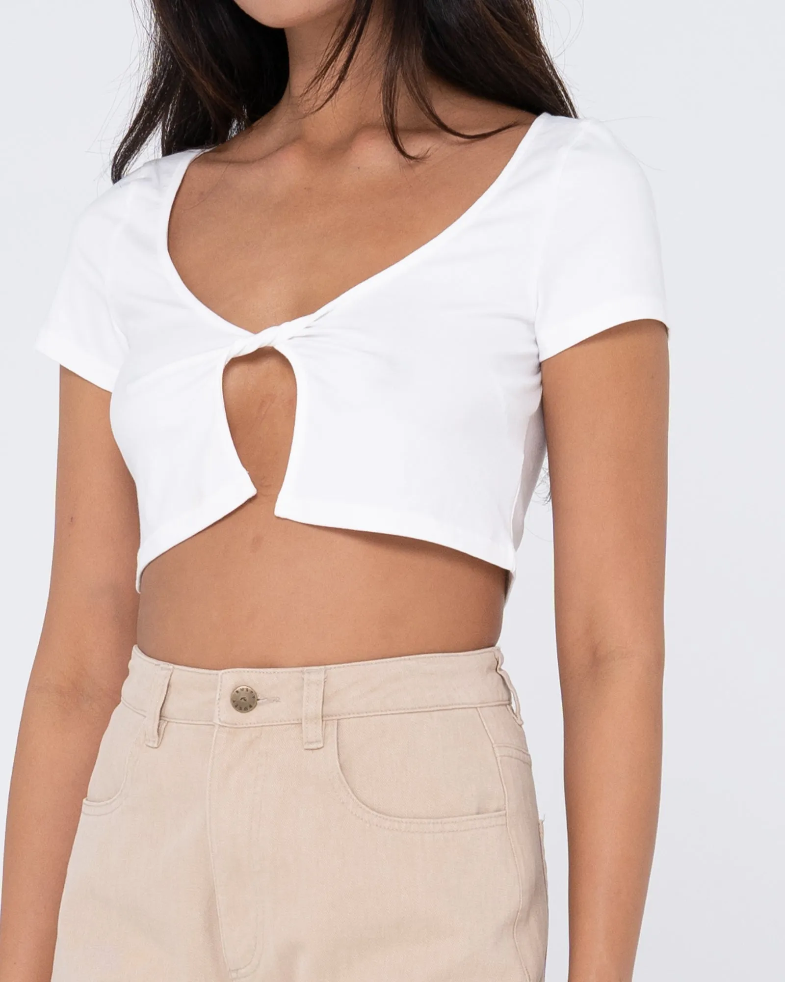 Kenz Twisted Short Sleeve Top