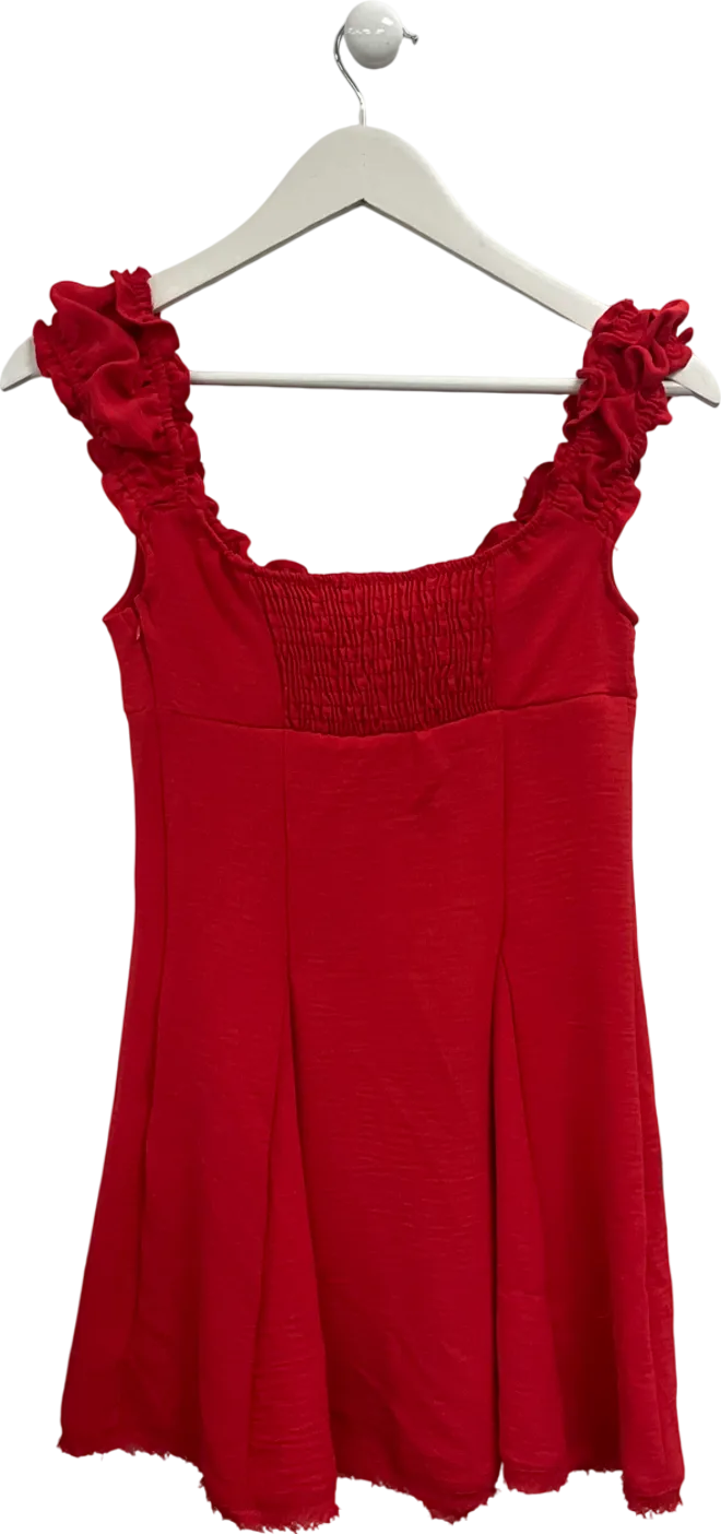 kimchi blue Red Babydoll Mini Dress UK S