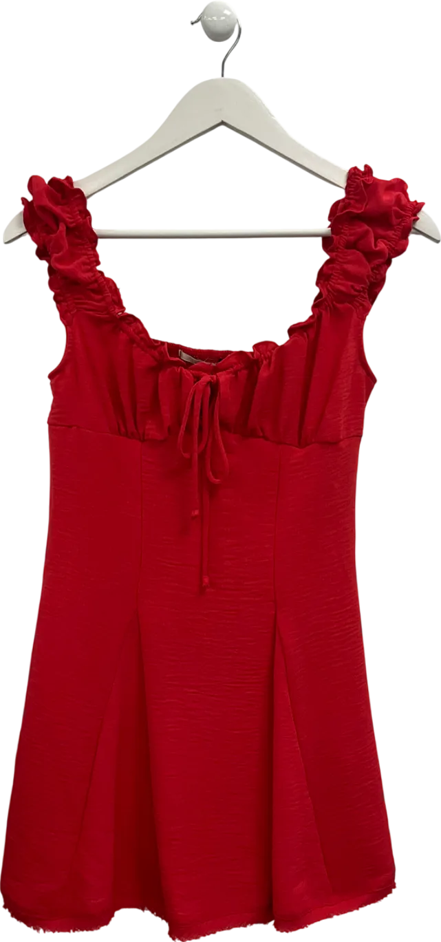 kimchi blue Red Babydoll Mini Dress UK S