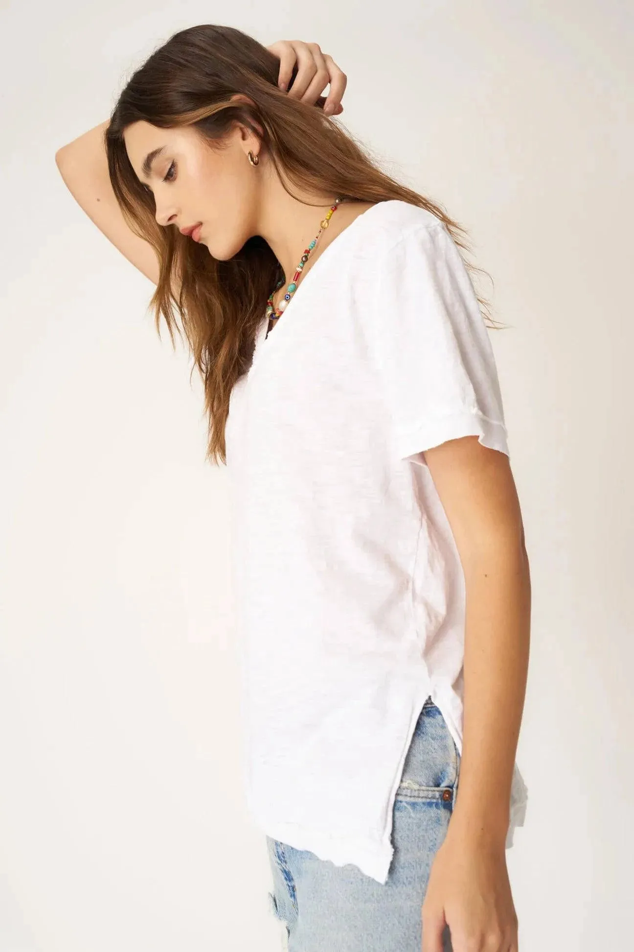 Knockout VNeck Tee by Project Social T | White