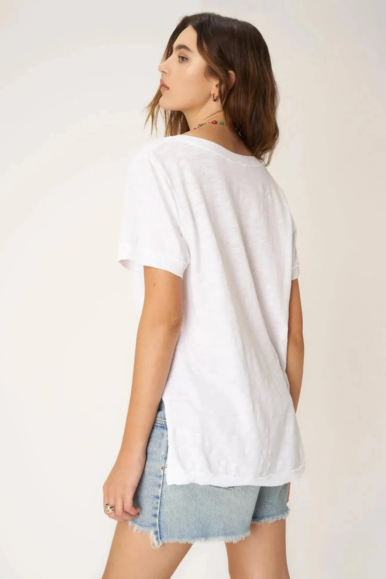 Knockout VNeck Tee by Project Social T | White