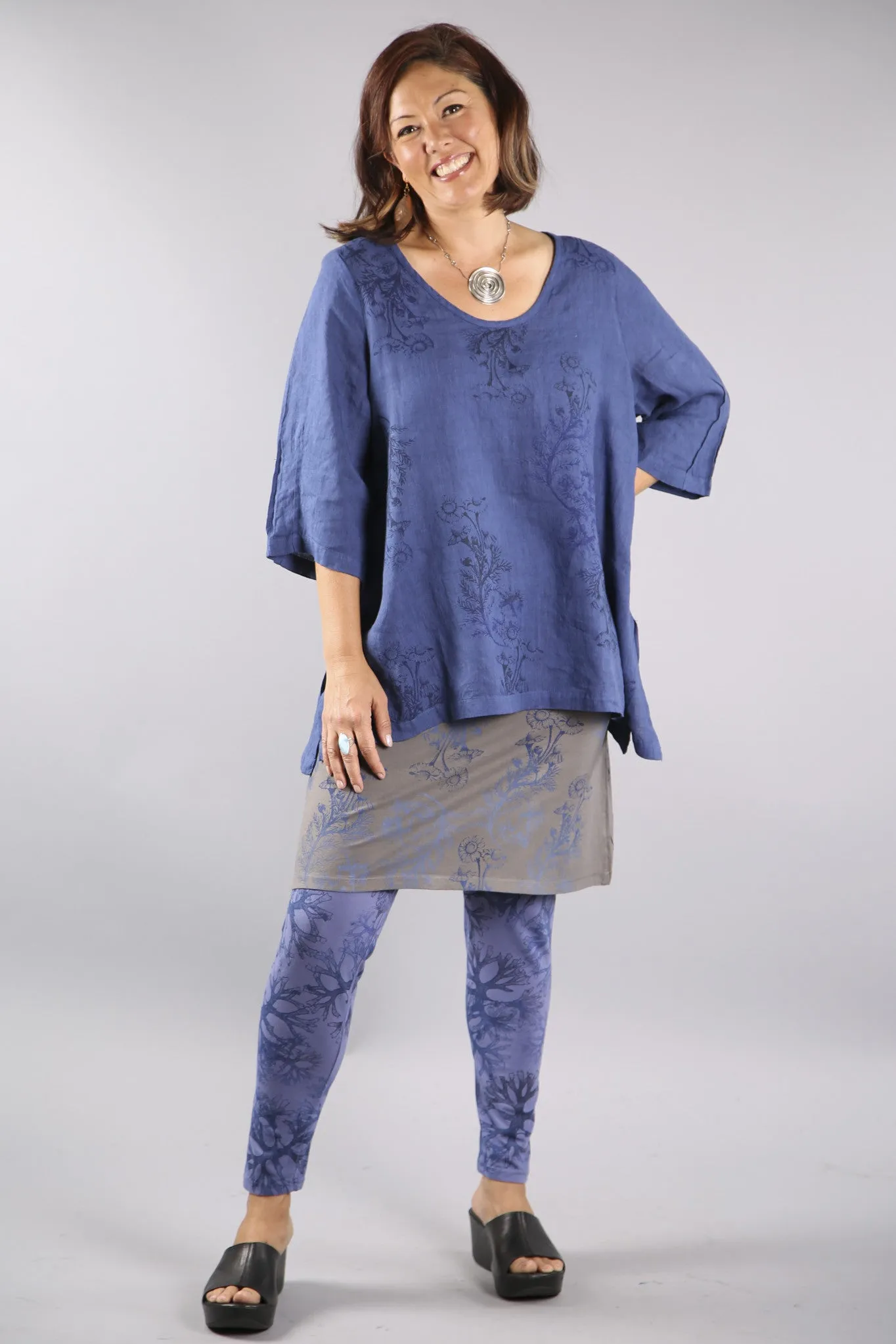 Layer Skirt Soot with floral blues 4169-P